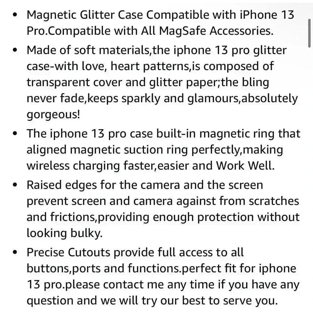 ZIYE Magnetic Case Designed‎ for iPhone 13 Pro Glitter Case Plating Love Heart
